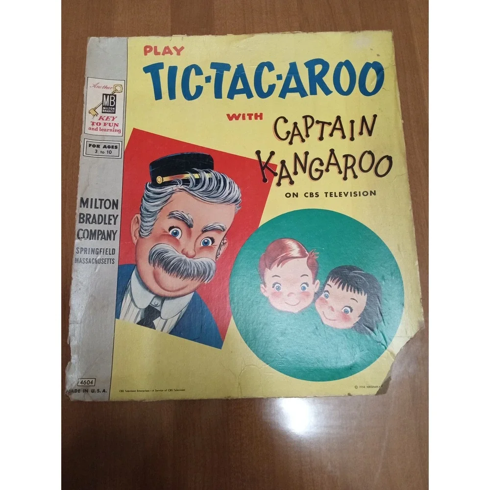 Captain Kangaroo Tic Tac‎ Roo Game Milton Bradley Vintage 1956 CBS Television